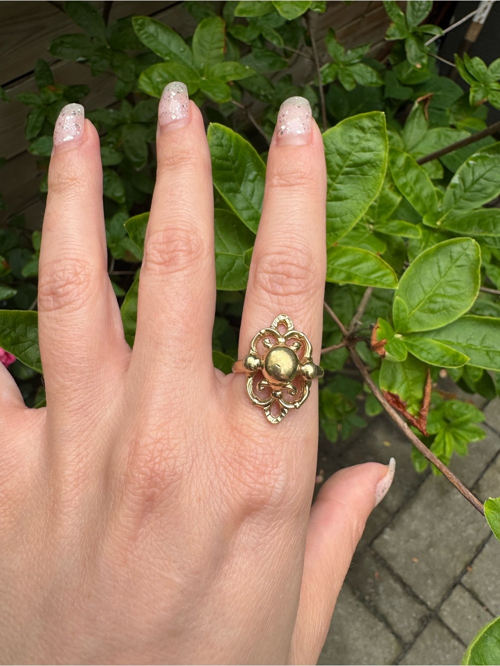 Vintage Sarah Coventry Gold Plated Filigree Statement Ring